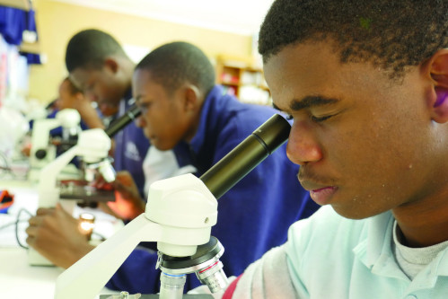 Ridgeway College High School learners in class, Louis Trichardt